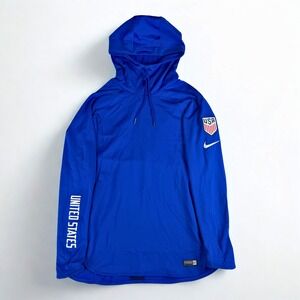 Nike Dri-Fit USA Soccer Hoodie Womens XS Blue USA Authentic Training Top